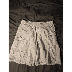 Tommy Bahama Relax Mens Shorts Gray Plaid Size Large L 35 Waist Cargo